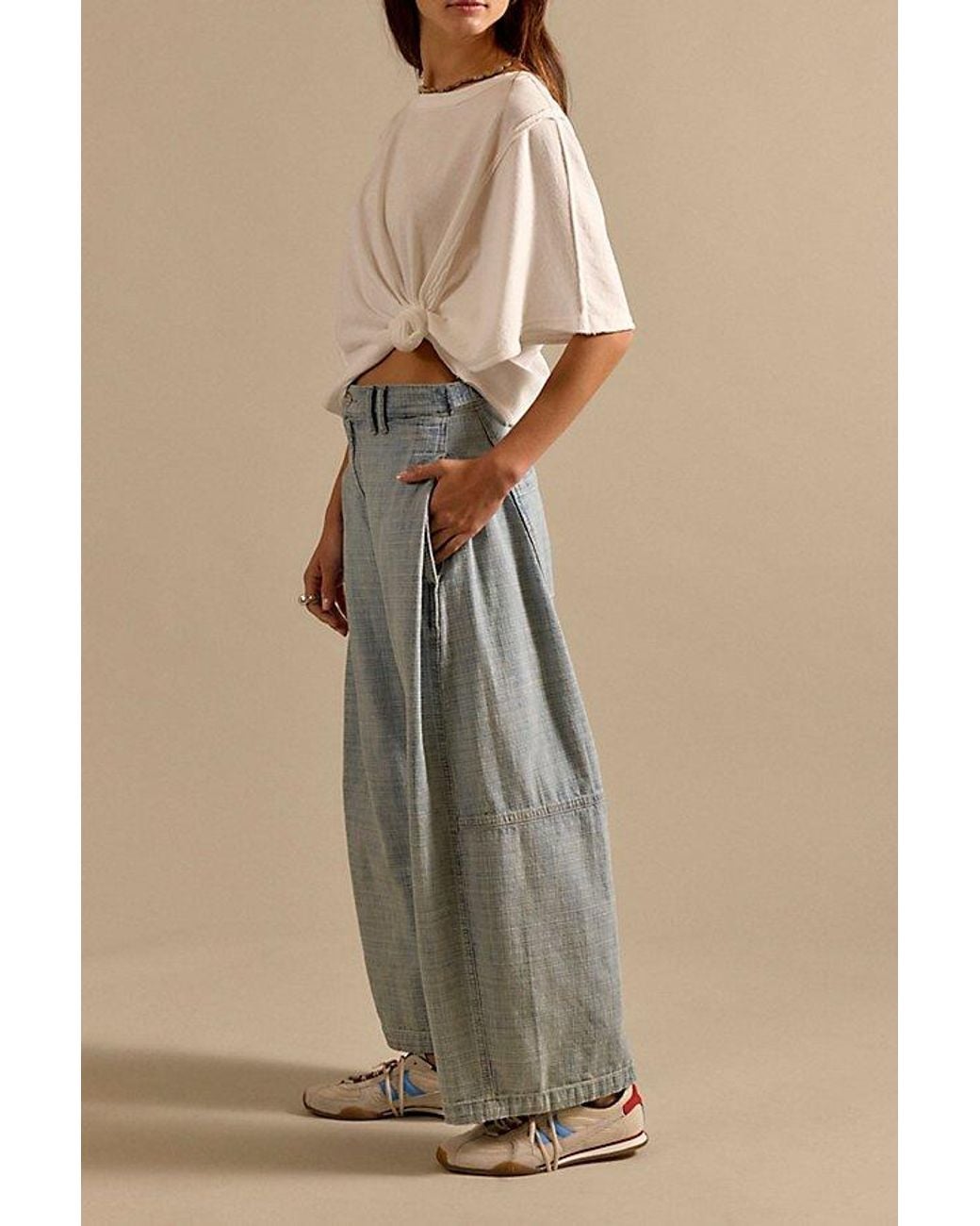 Free People Natural Free To Roam Cropped Jeans