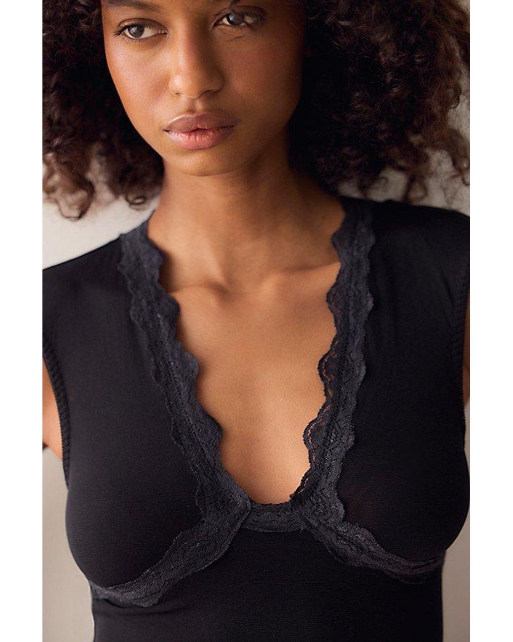 Intimately By Free People Black Perfect Frame Muscle Tank Top By