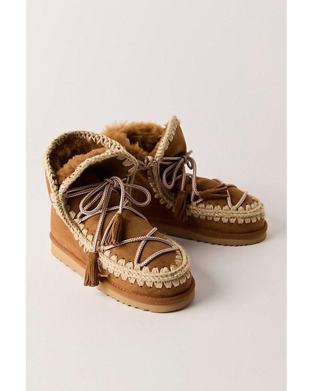 Mou Brown Lace-Up Glacier Boots