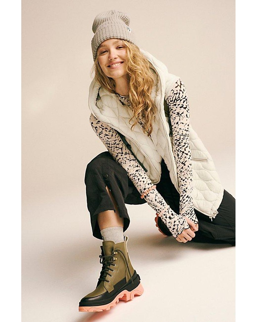 Free People Fp Movement X Sorel Brex Lace Boots in Natural | Lyst
