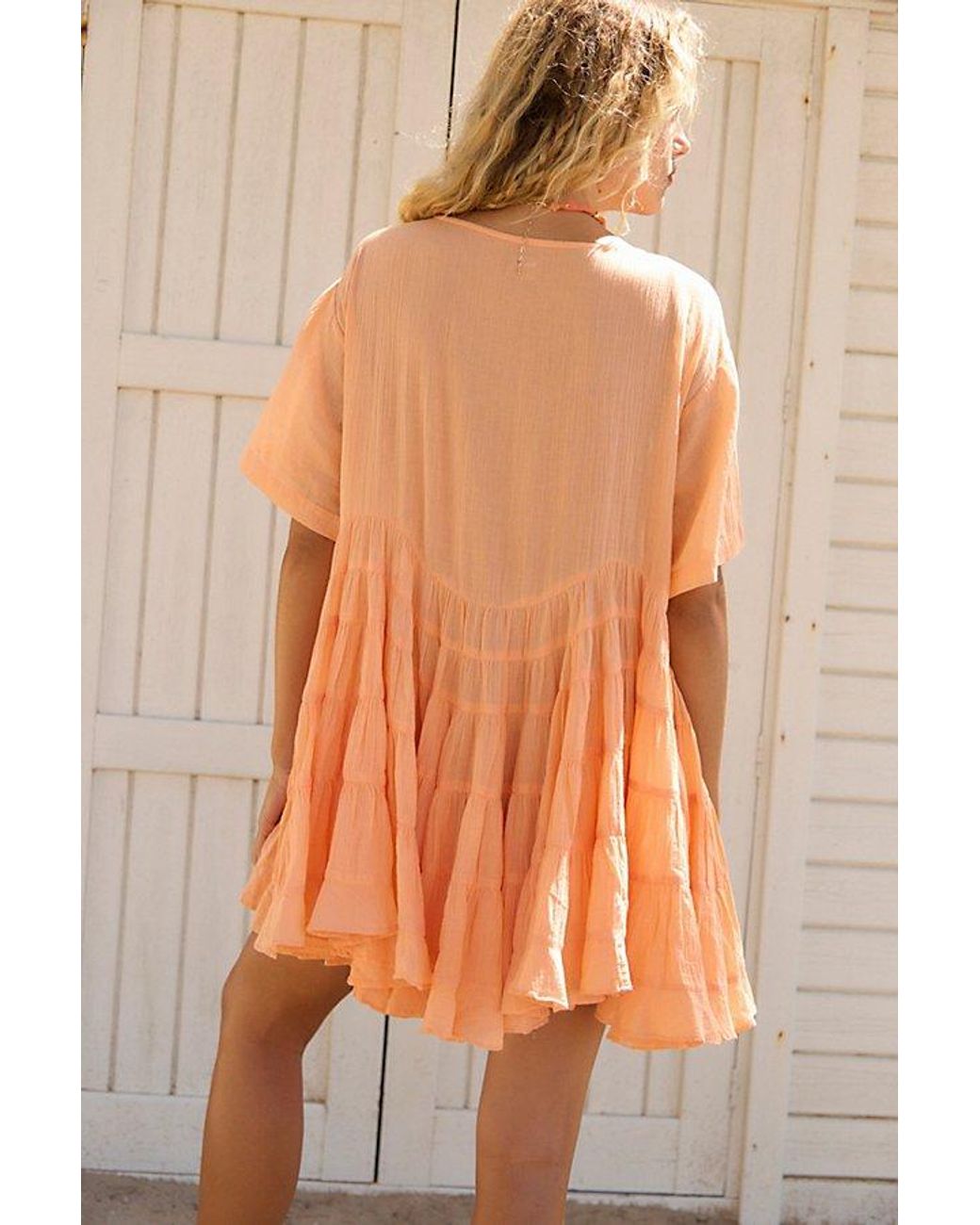 Free People Orange Chrissa Tunic