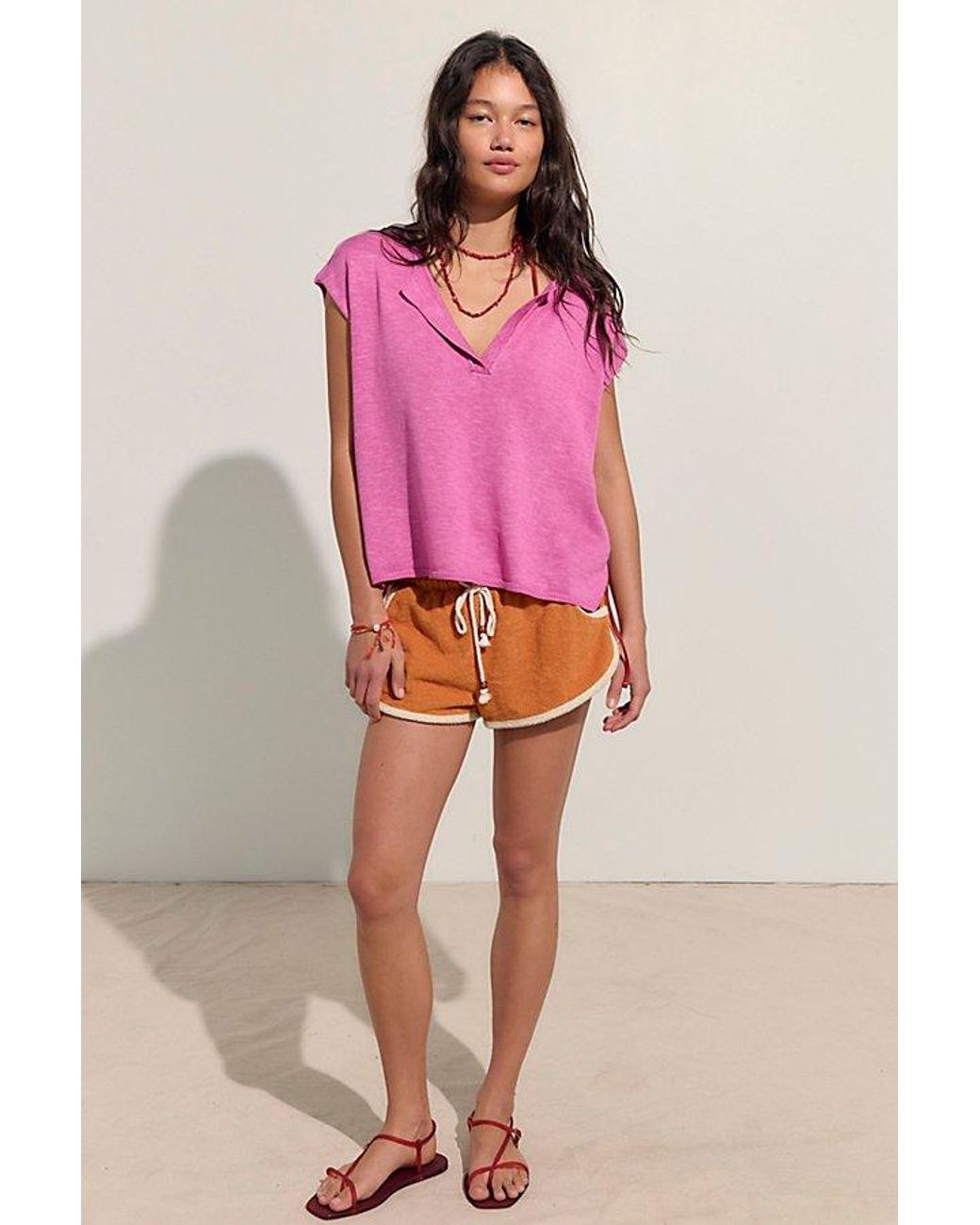 free-est Pink Marina Del Sol Sweater Top By
