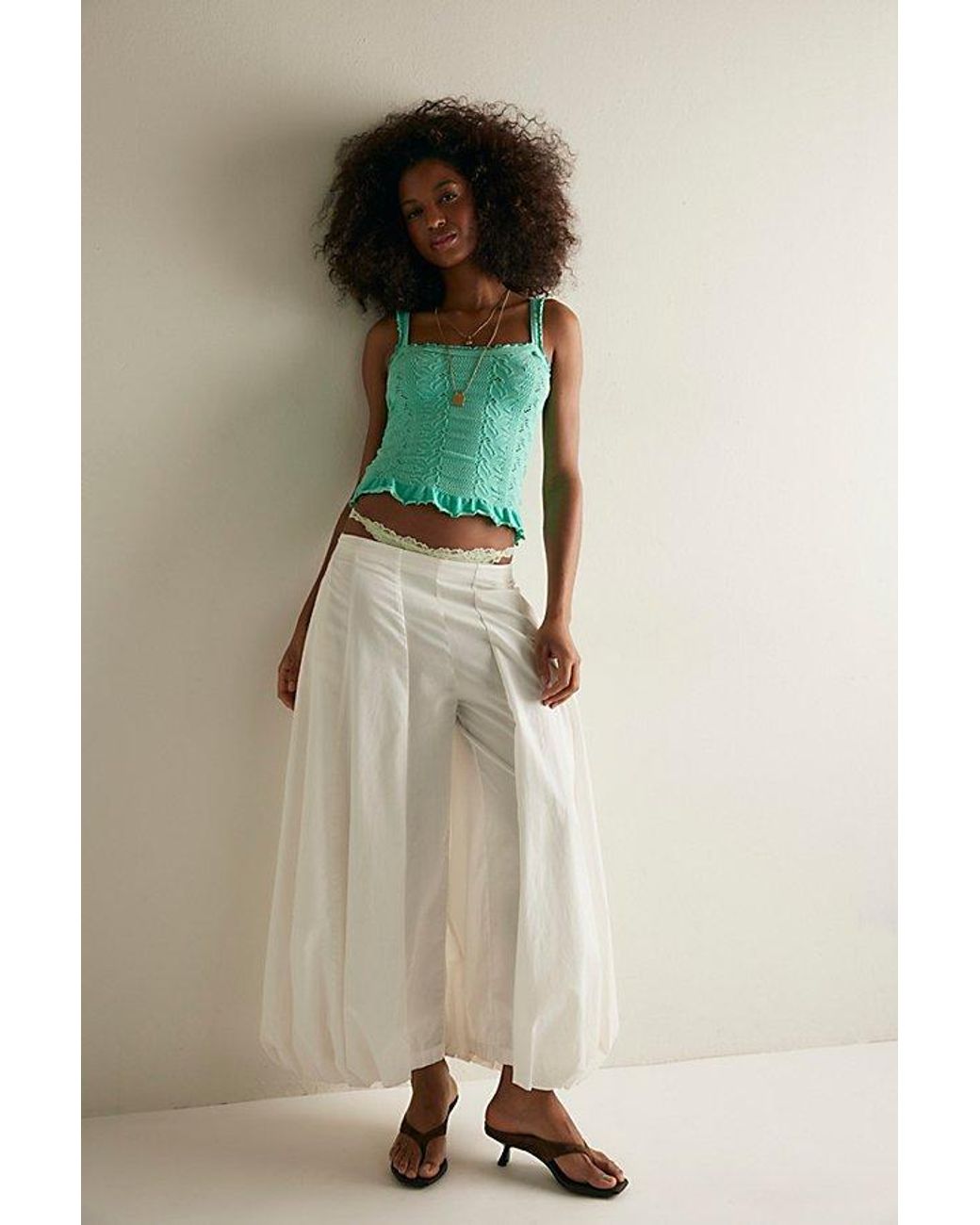 Intimately By Free People Blue So Soft Frill Square Neck Tank Top By