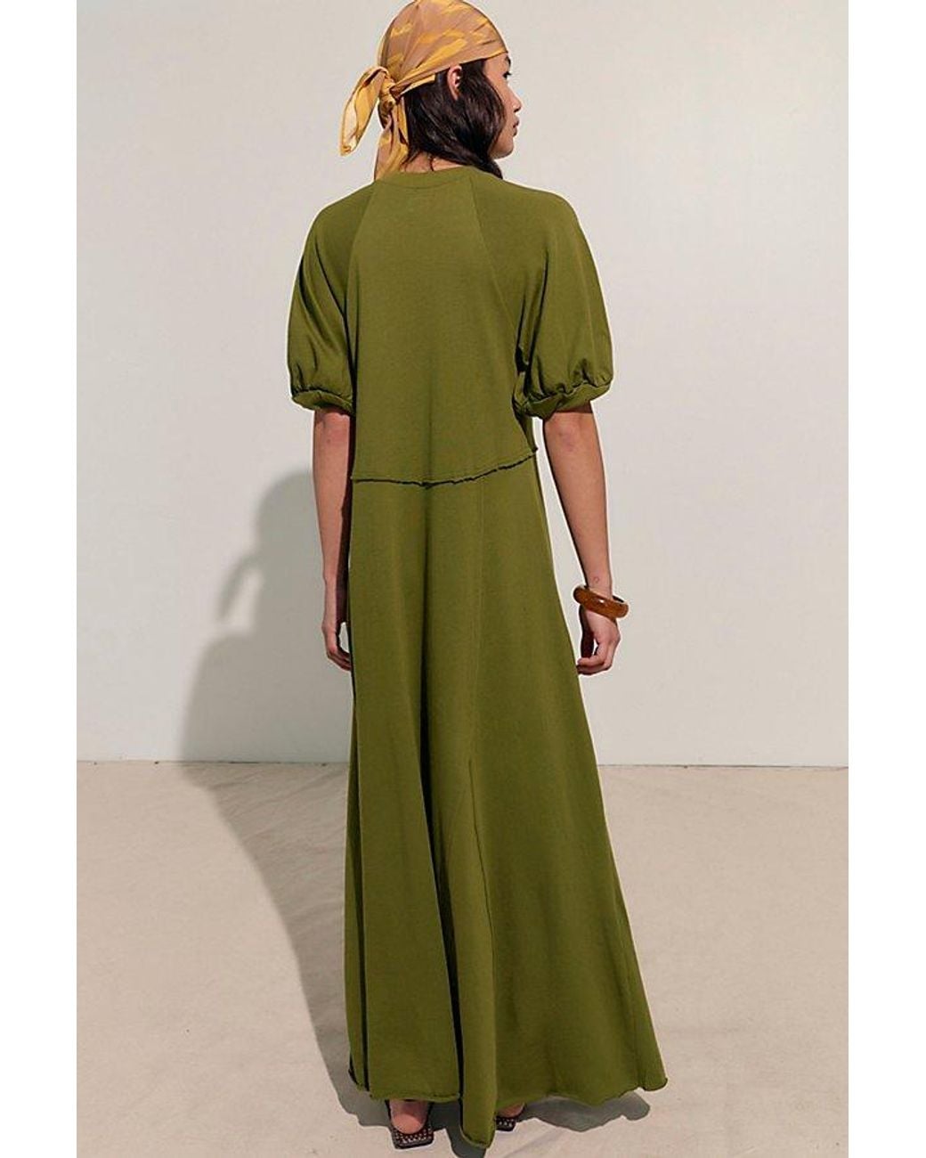 free-est Green Brentwood 100% Cotton Maxi Dress By