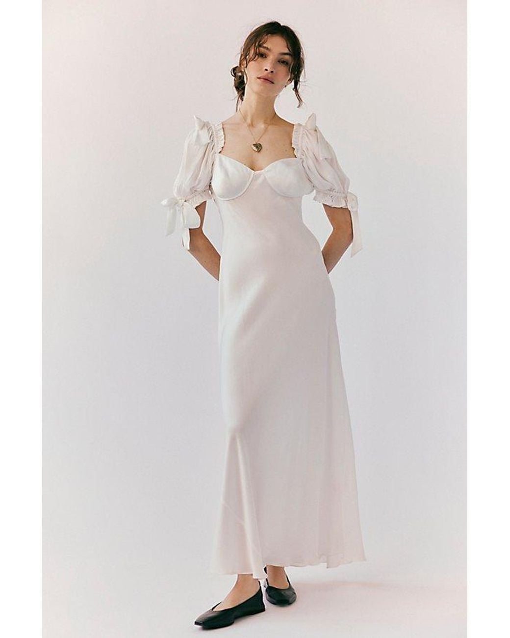 Selkie The Poet Slip Dress in White | Lyst Selkie The Poet Slip Dress in White | Lyst
