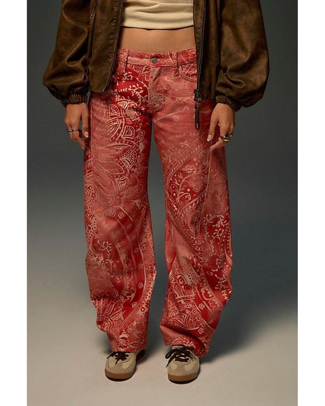 Free People Black Fable Printed Twisted Jeans