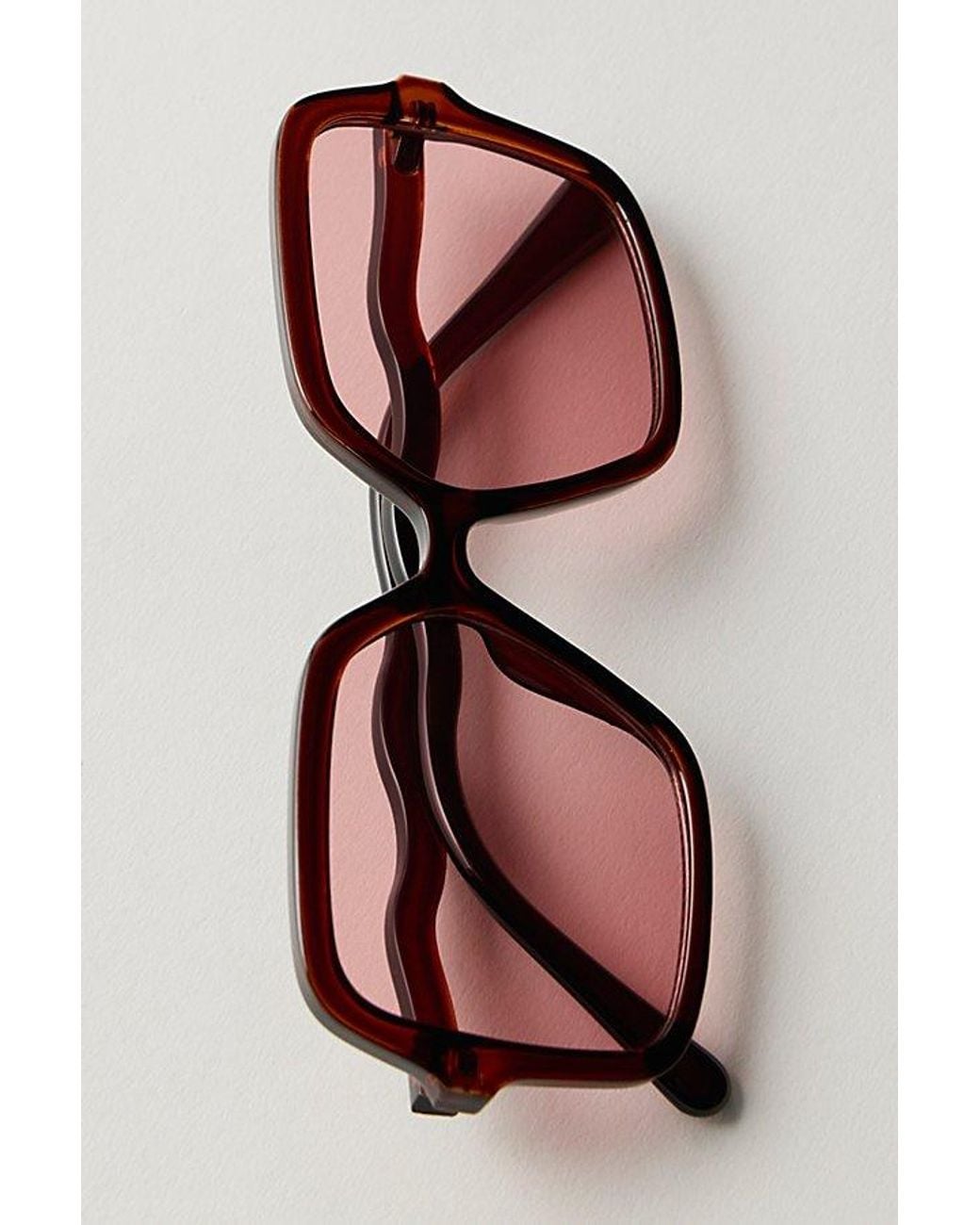 Free People Pink Lucia Square Sunglasses