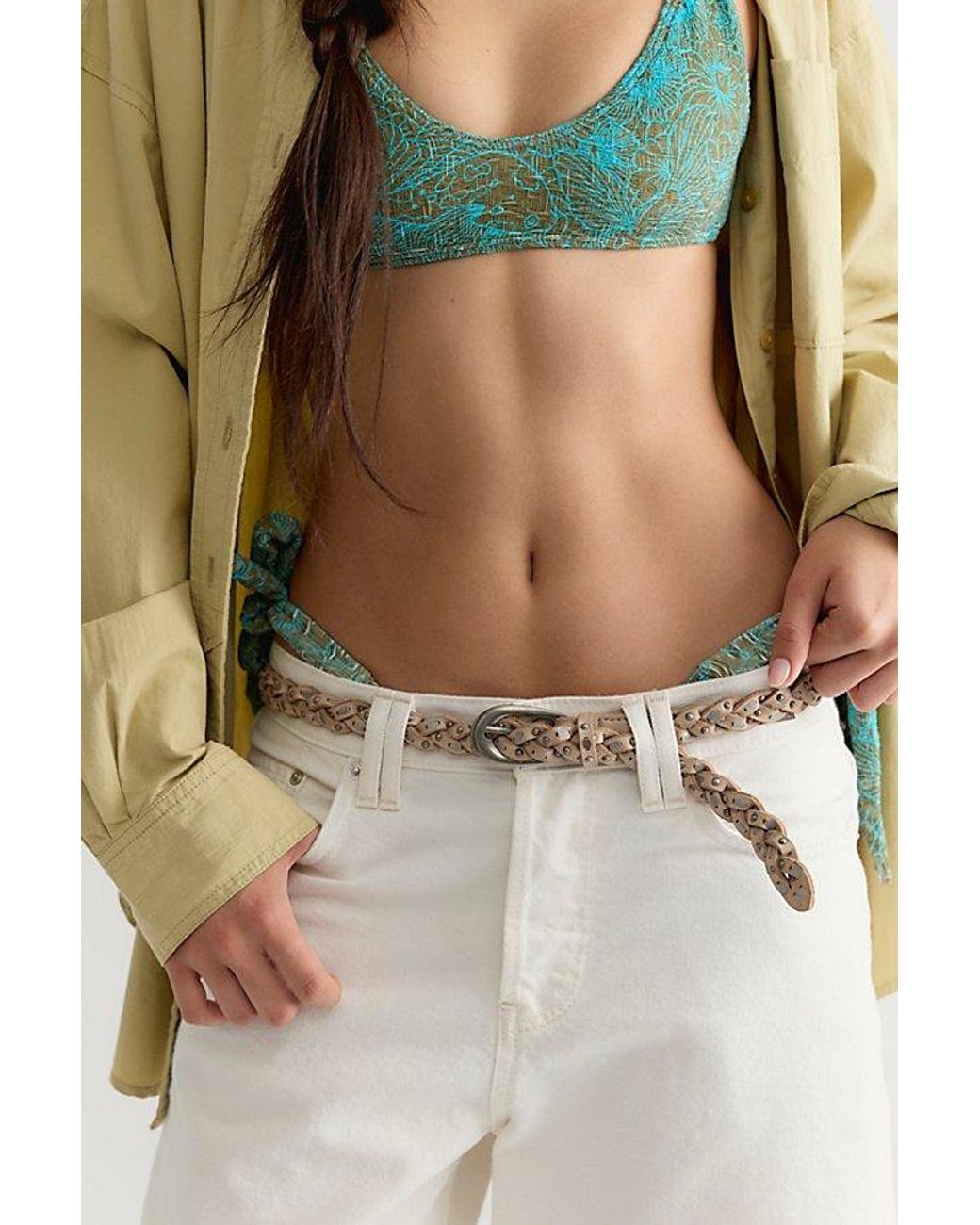 Free People Green Sol Slim Stud Belt
