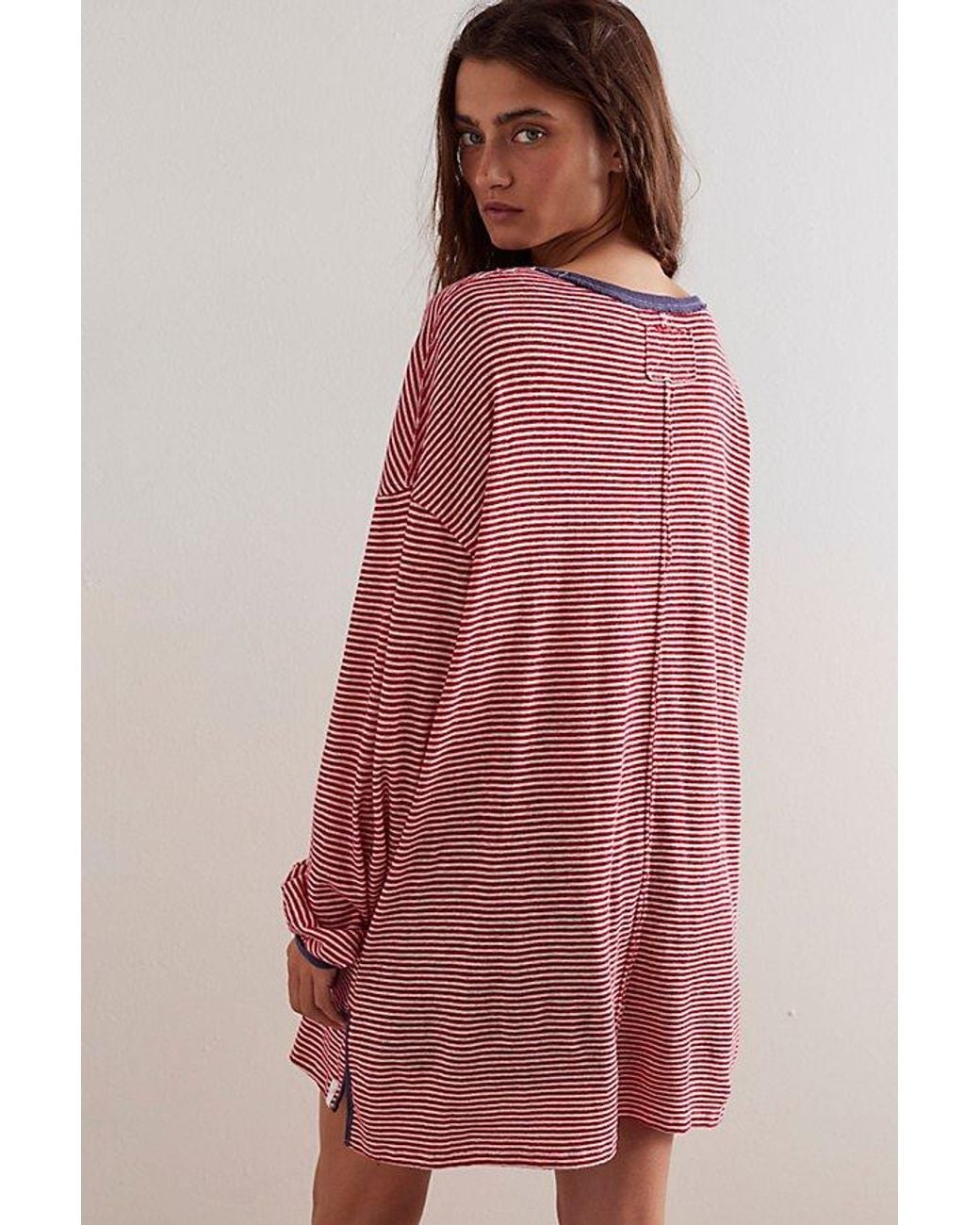 Free People Red Veronica Stripe Tee
