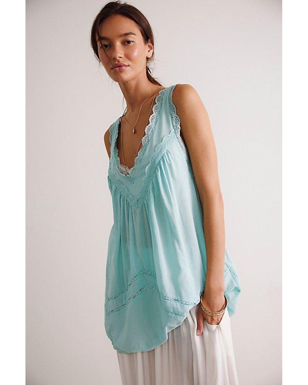 Intimately By Free People Blue Soft Launch Mini Slip Dress By