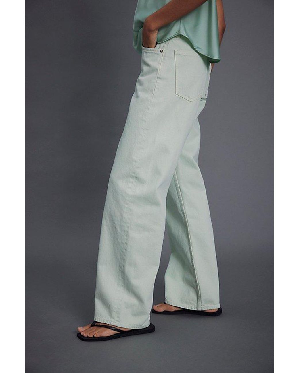 Agolde Gray Long Arc Jeans