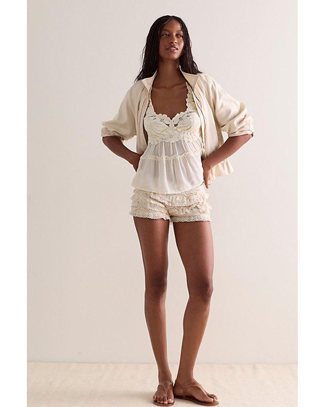 Intimately By Free People Brown Petal Party Shapeless Cami By