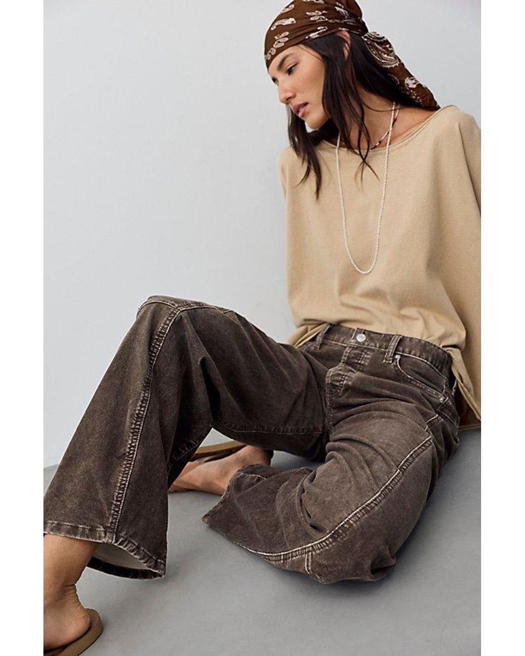 Free People Multicolor Fable Washed Cord Twisted Jeans