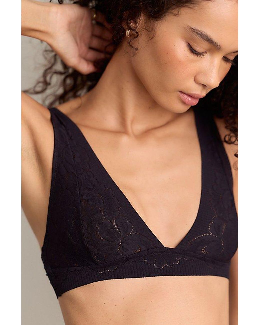 Intimately By Free People Black Smooth Talking Lace Wide-Strap Bralette By