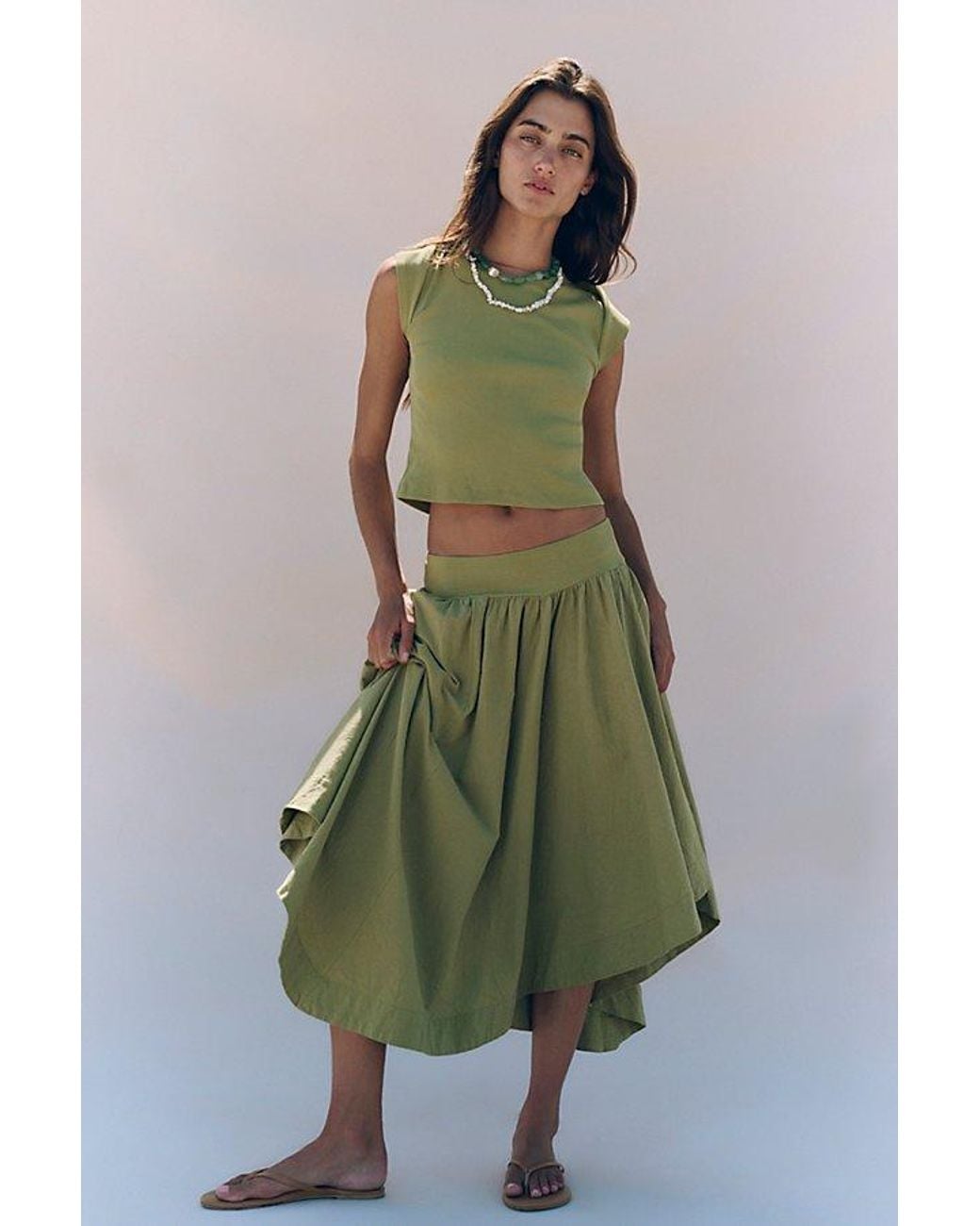free-est Green Annette Tee Skirt Set By