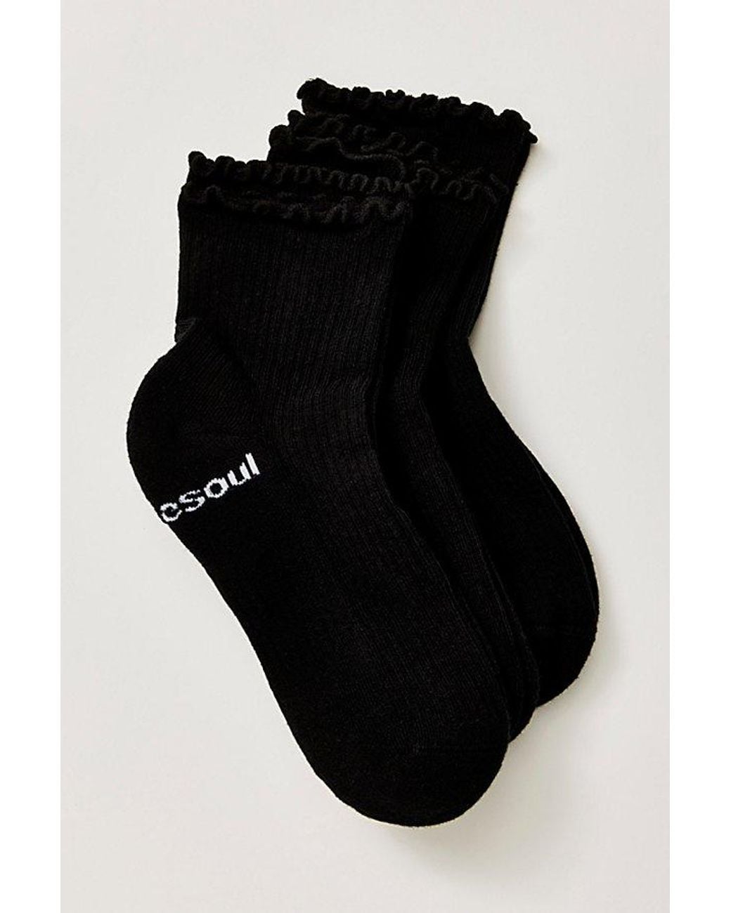 DOUBLESOUL Black Ruffle Quarter Sock Pack