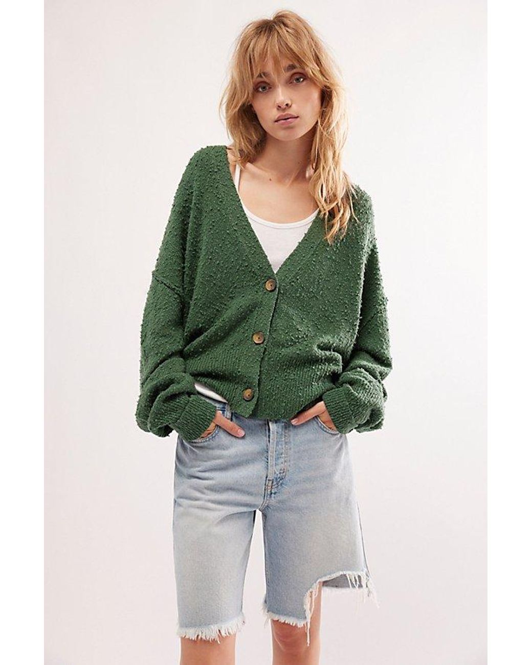 Free People Found My Friend Cardi in Green Lyst