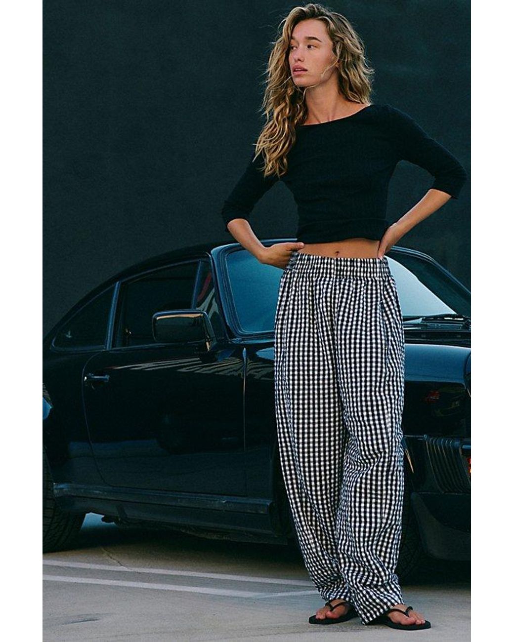 Free People Multicolor Preppy Poplin Gingham Trousers
