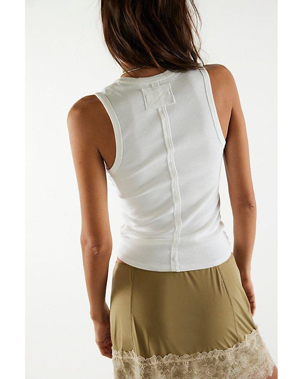Free People White We The Free Neria V-Neck Tank Top