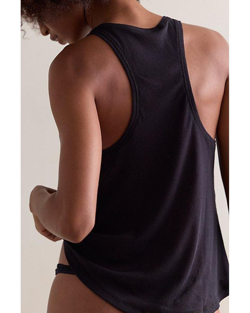 Intimately By Free People Black Barely Bare Rib Tank Top By