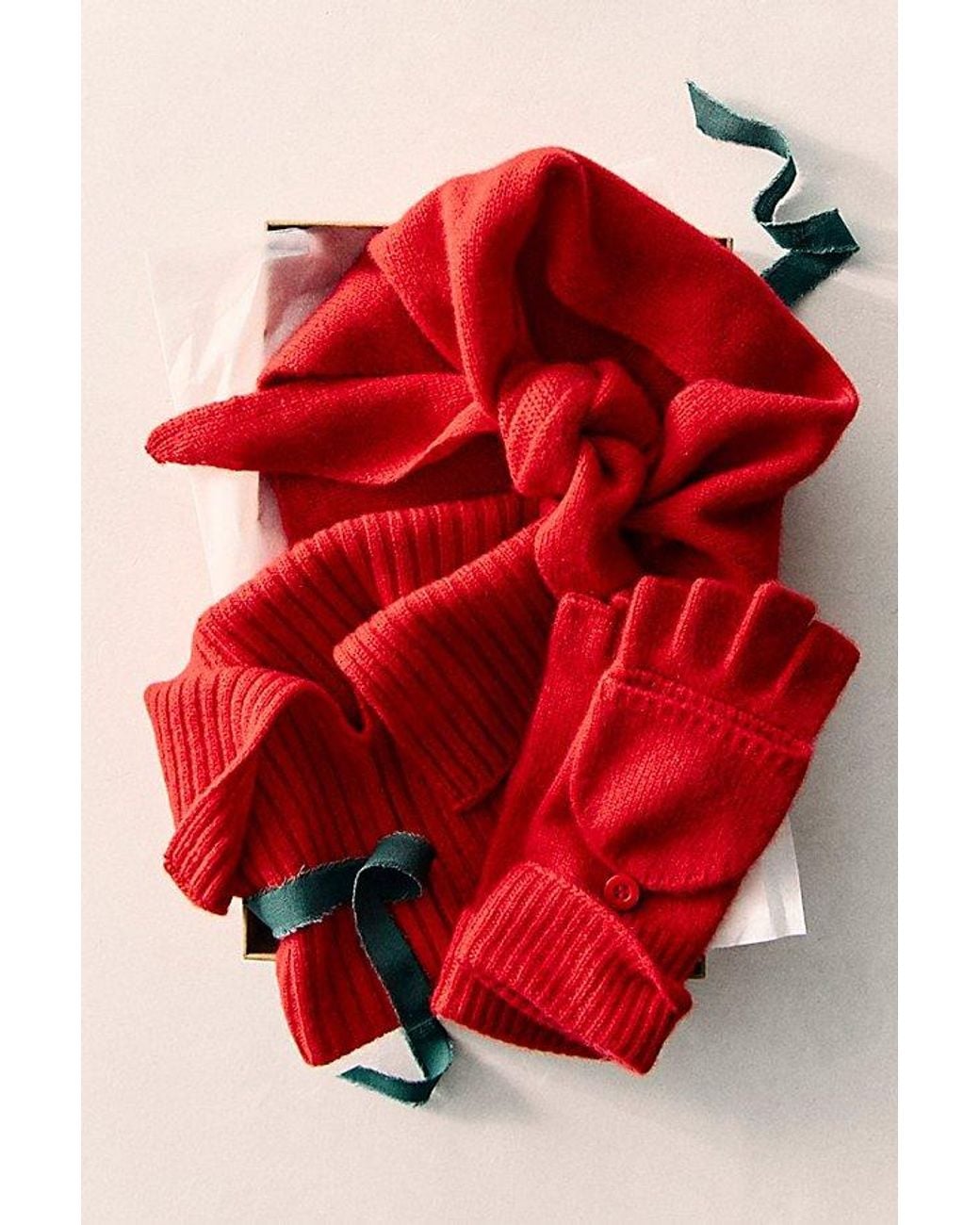 Free People Red Cashmere Triangle Scarf