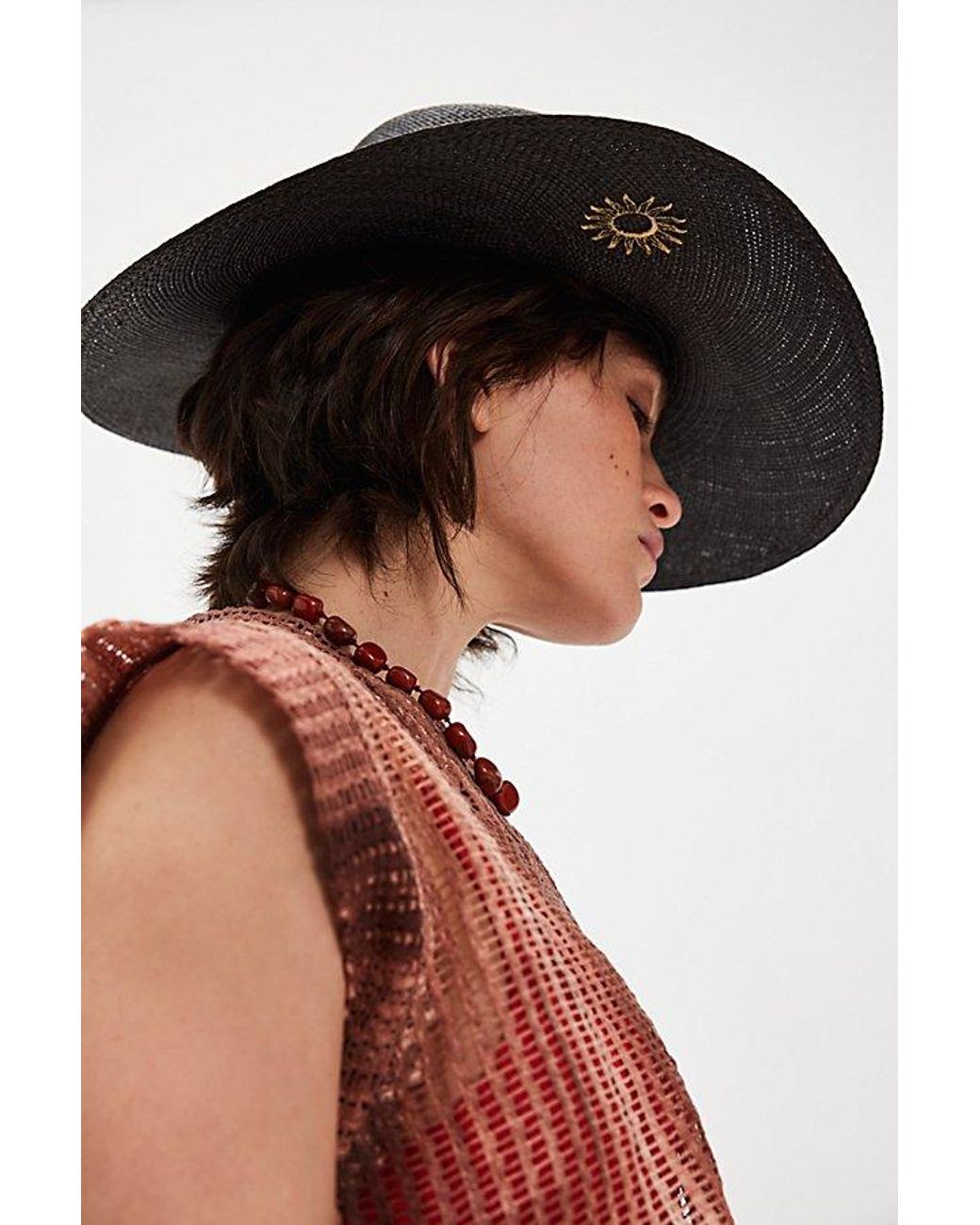 Van Palma Black Solveig Jr Straw Hat