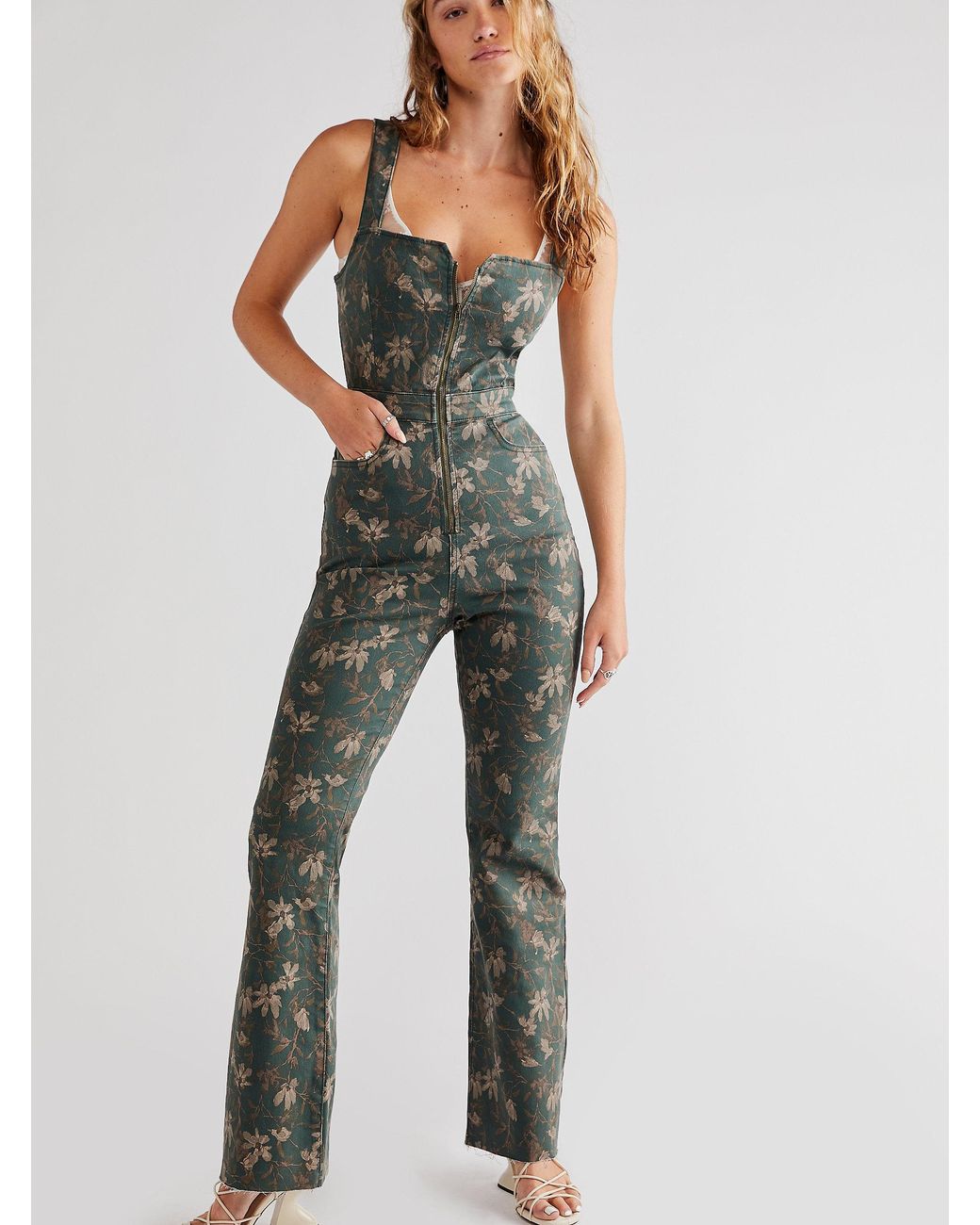 Free People Crvy 2nd Ave Printed One Piece In Blue Lyst