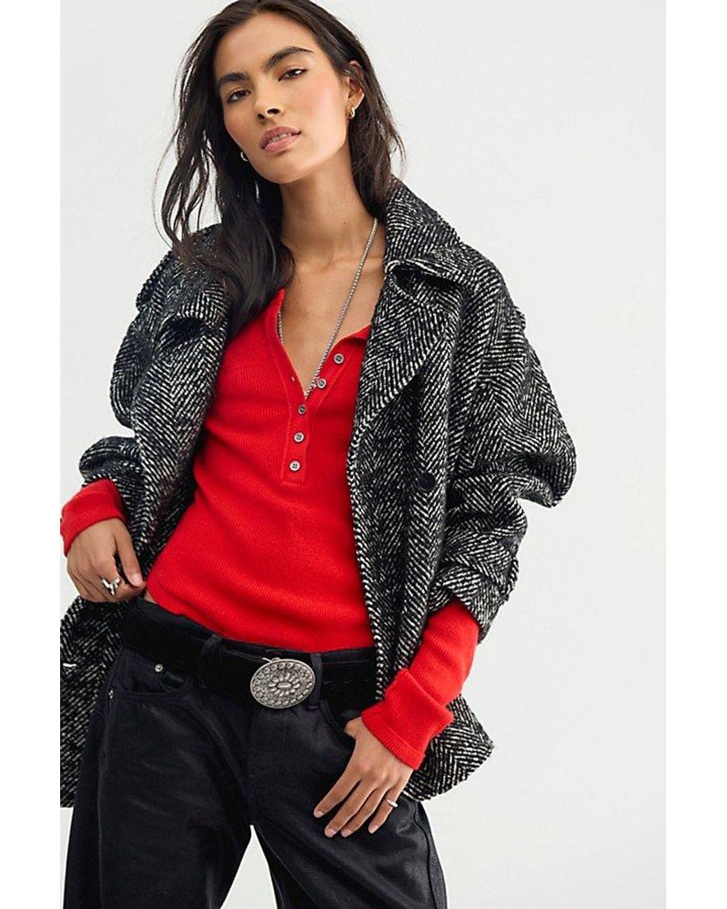 Free People Gray Julien Peacoat