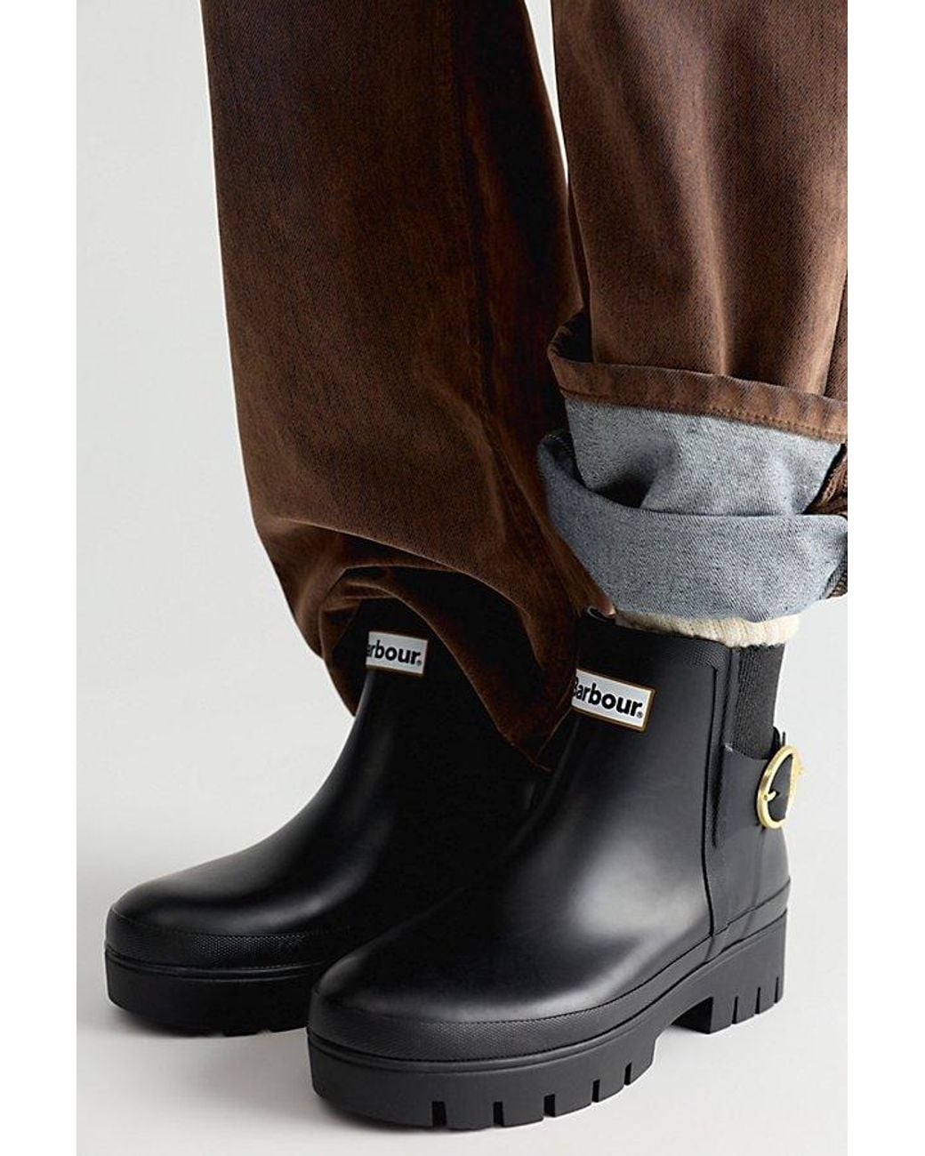 Barbour Black Hepburn Ankle Wellington Boots Shoe