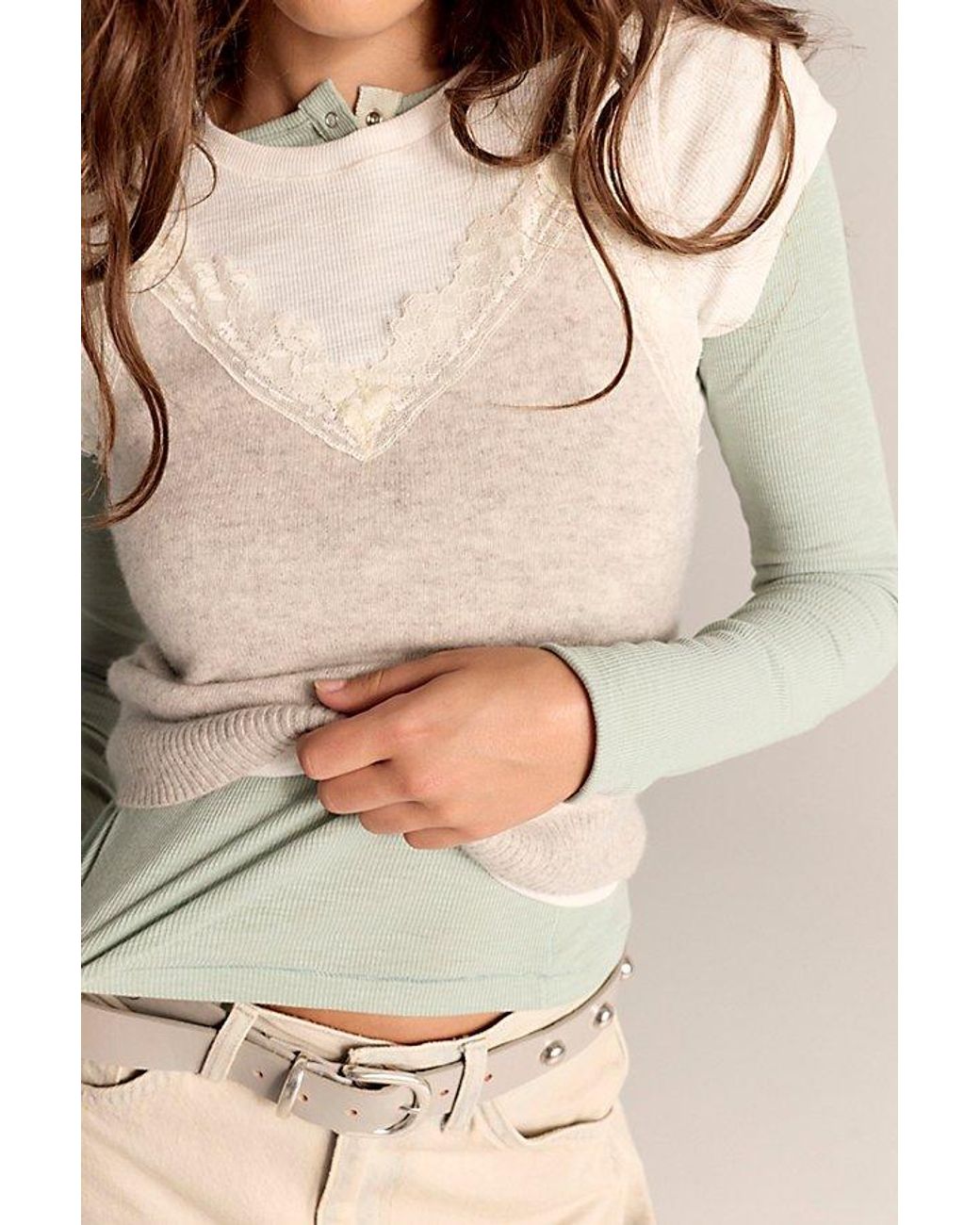 Intimately By Free People Multicolor Keeping It Light Ribbed Henley By