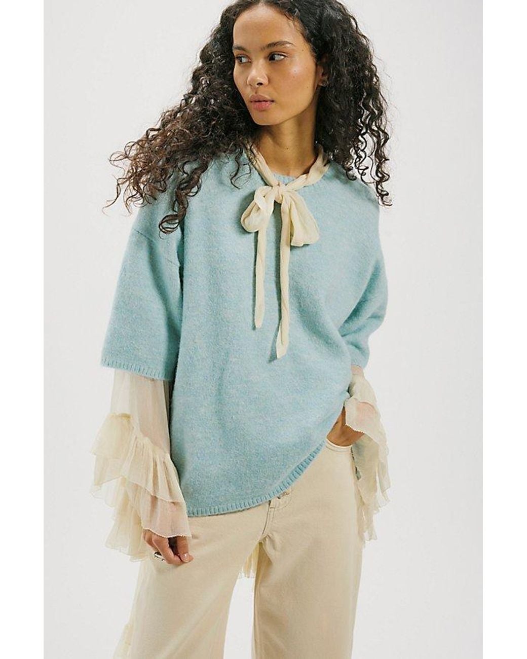 Free People Blue Margot Softspun Sweater Tee