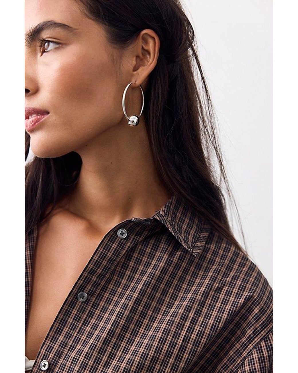 Free People Natural Angie Plated Hoops
