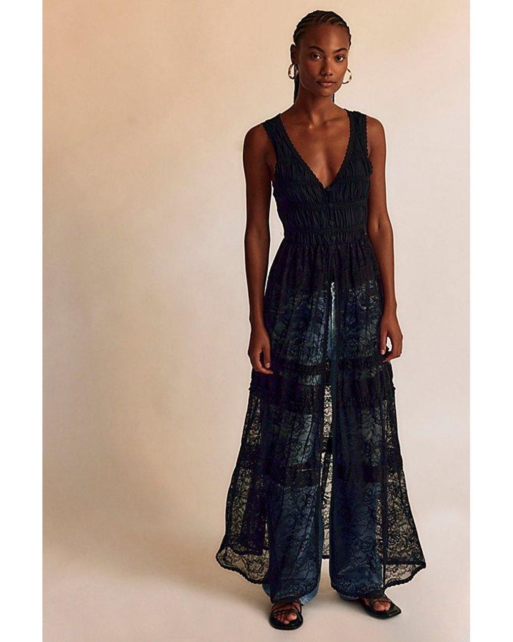 Robe Noire Moulante Free People Premonitions - Taille XS, Style Mini épaule Dénudée