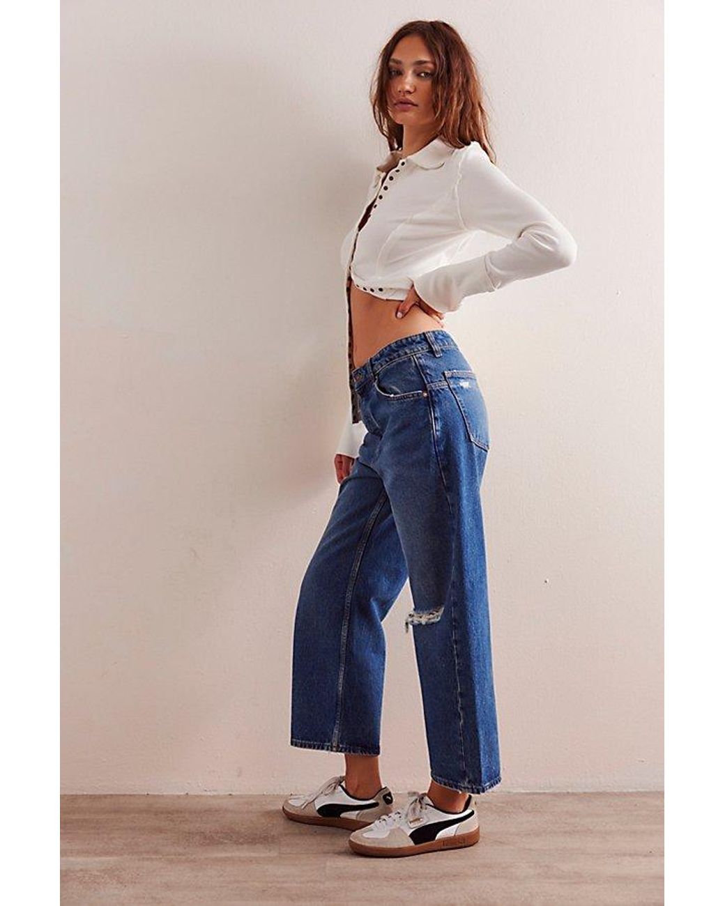 Free People Natural We The Free Deep Trance Dropped Boyfriend Jeans