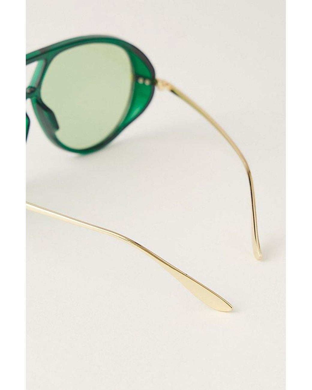 Free People Green Sunday Afternoon Oversized Aviator Sunglasses