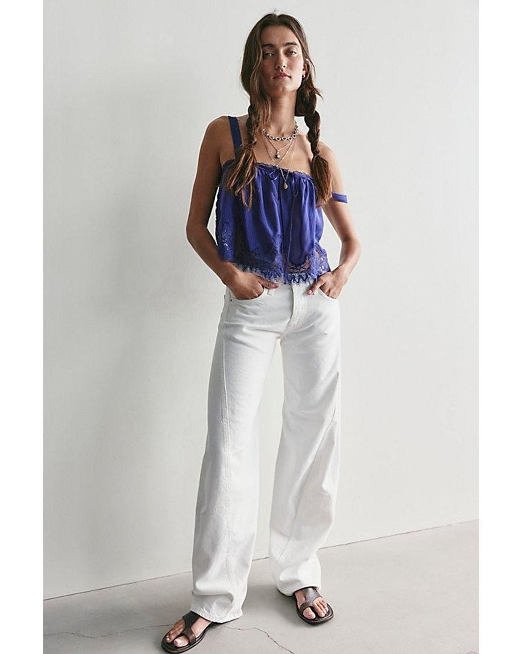 Free People Gray Fable Low-Rise Twisted Bowed Jeans