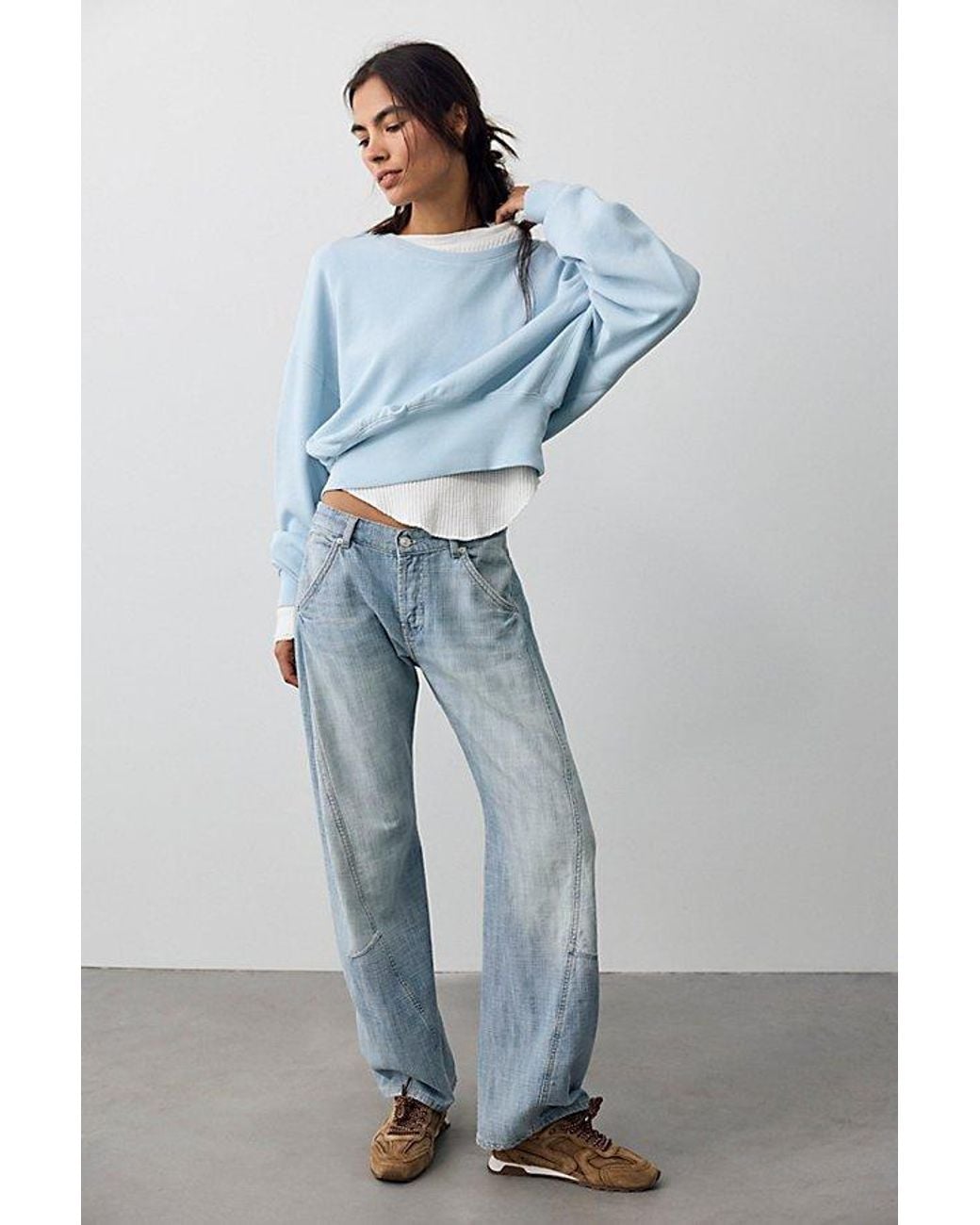 Free People Blue All Day Pullover