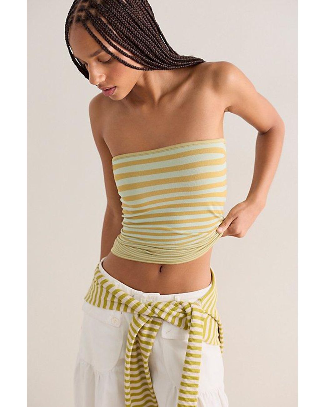 Intimately By Free People Yellow So Soft Seamless Modal Stripe Tube Top By