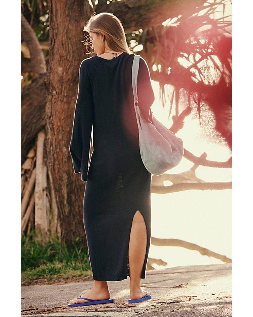 free-est Black Frances Sweater Maxi Dress By
