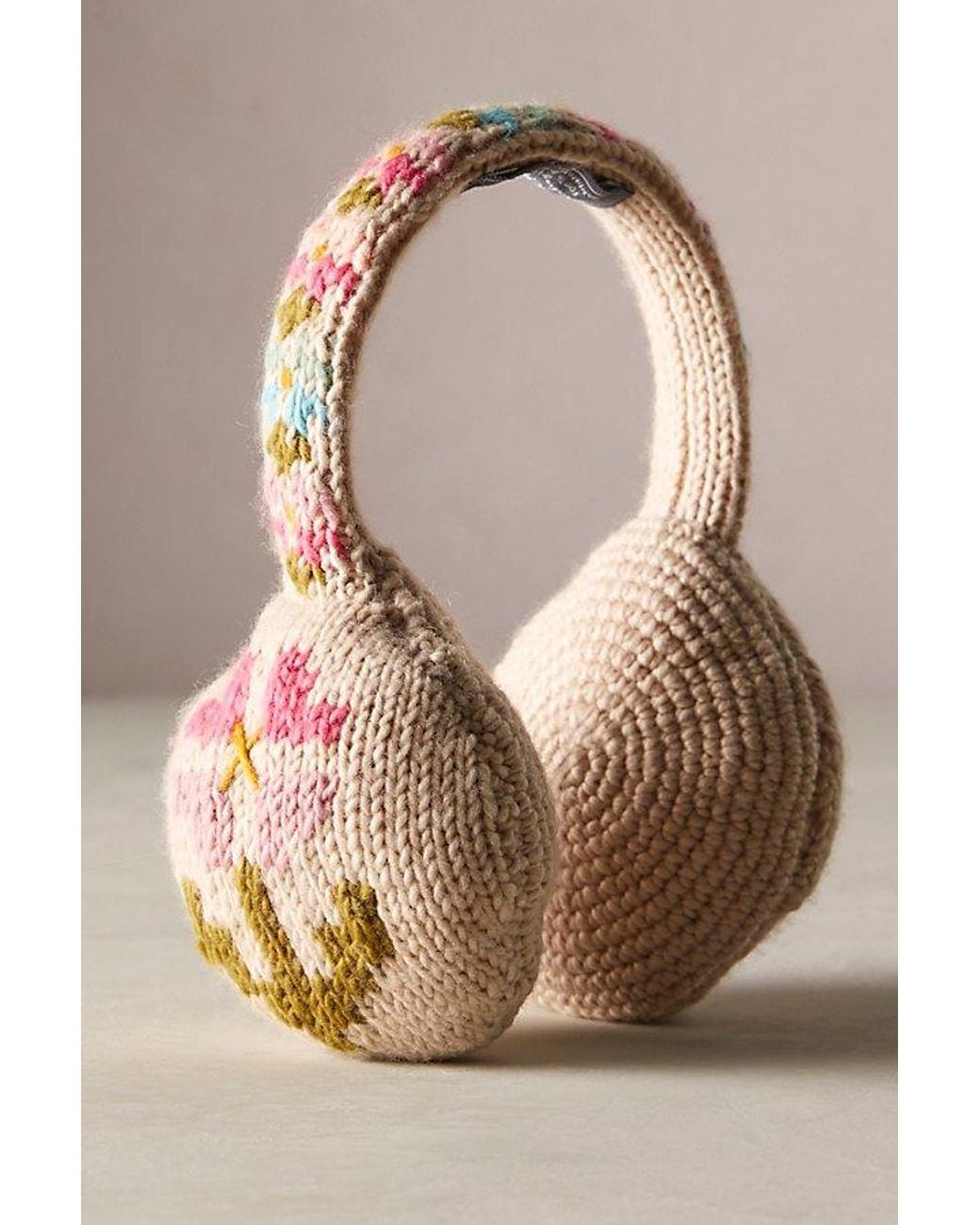 French Knot Natural Leelu Earmuffs By