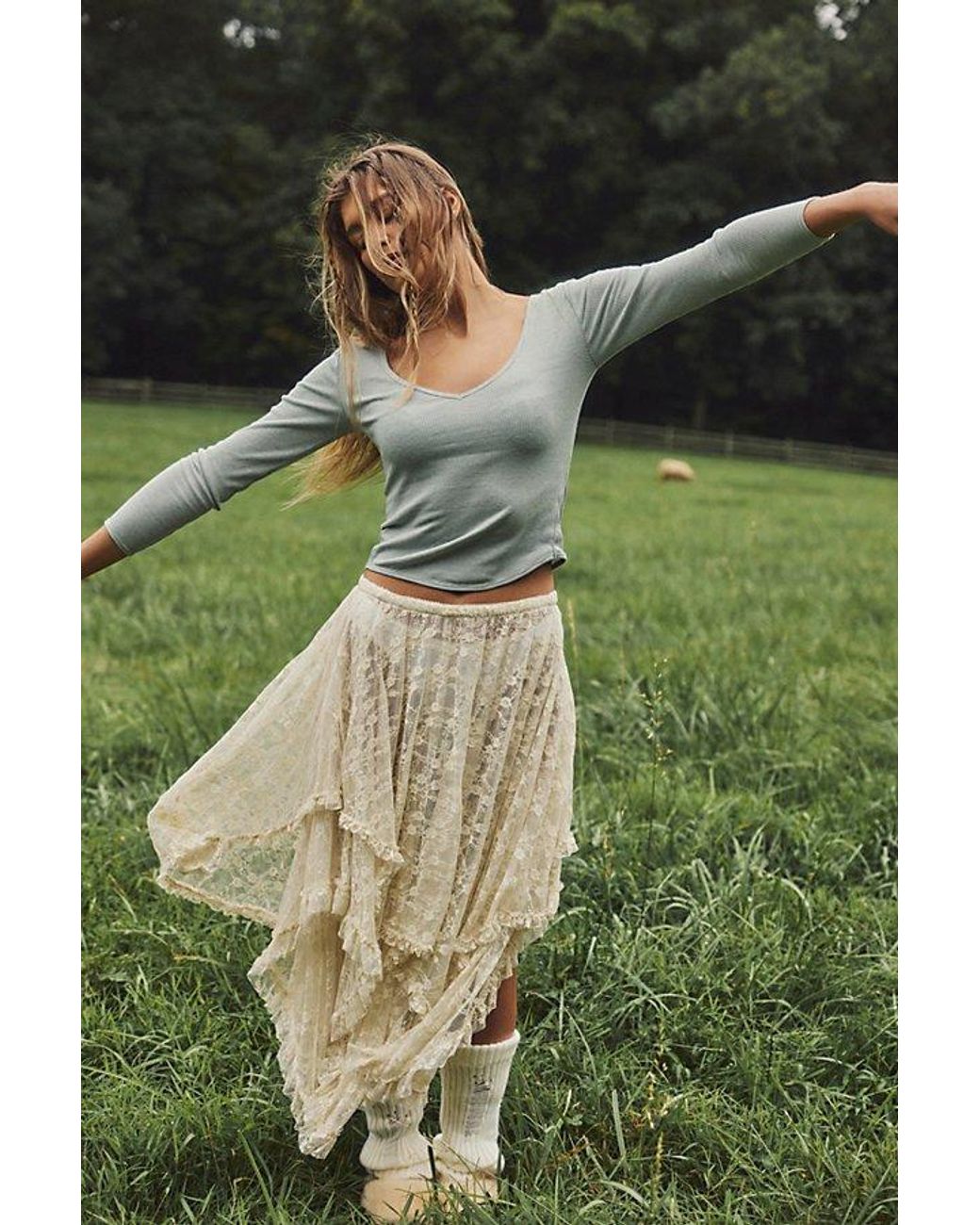 Intimately By Free People Natural French Courtship Half Slip