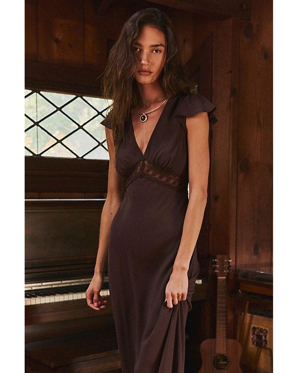 Free People Brown Eternal Soul Solid Maxi Dress
