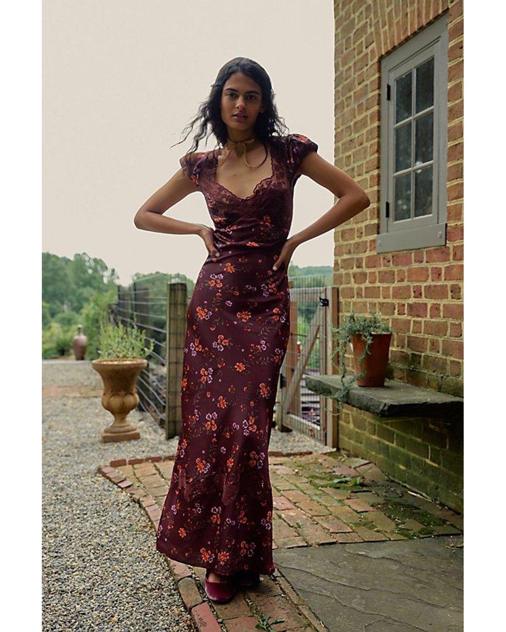 Free People Butterfly Babe Maxi Dress in Brown | Lyst UK