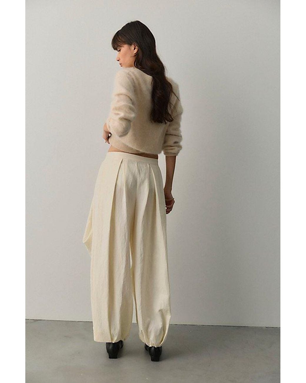 Free People Natural Bring Forth Pleated Trousers