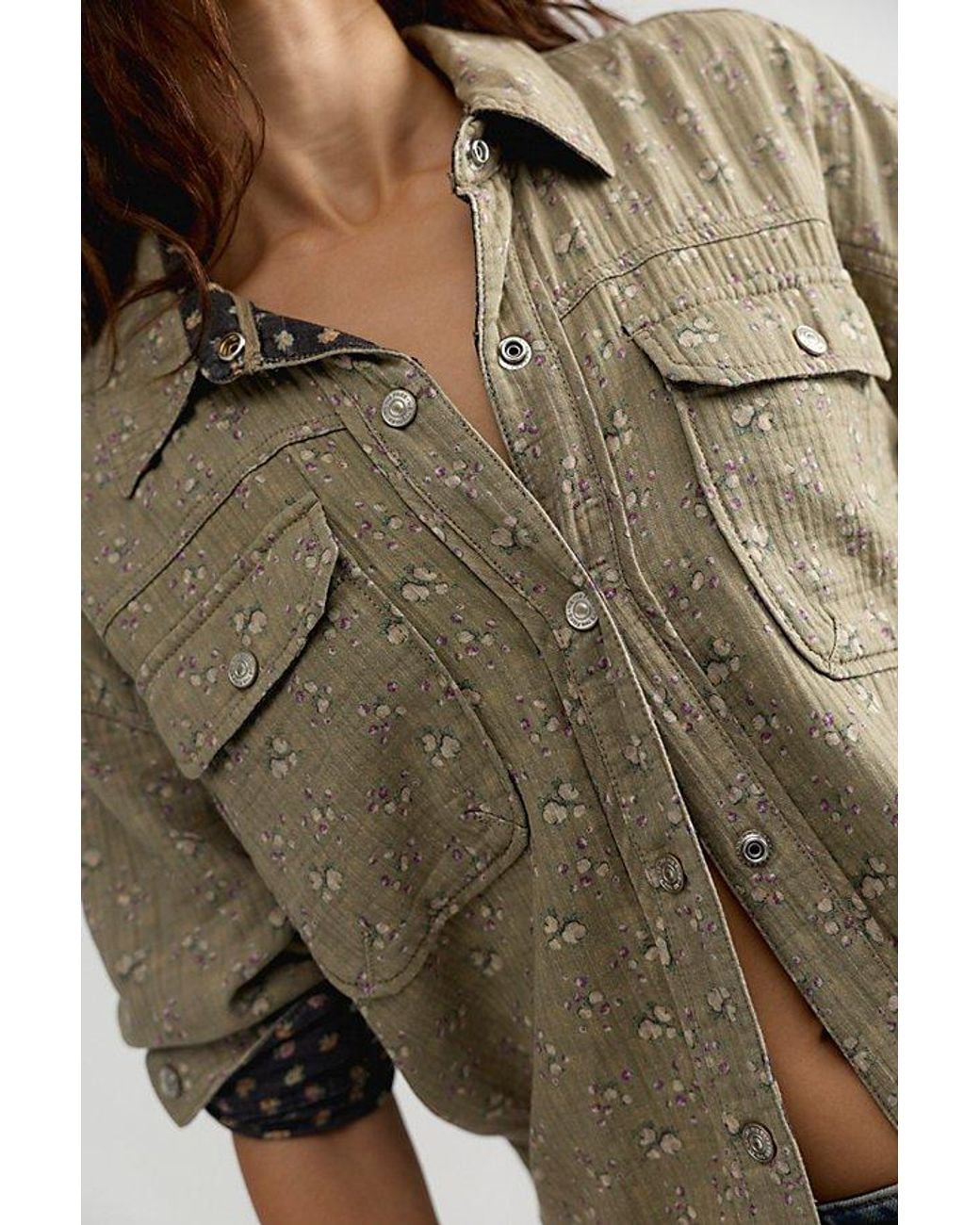Free People Brown Rose Garden Top
