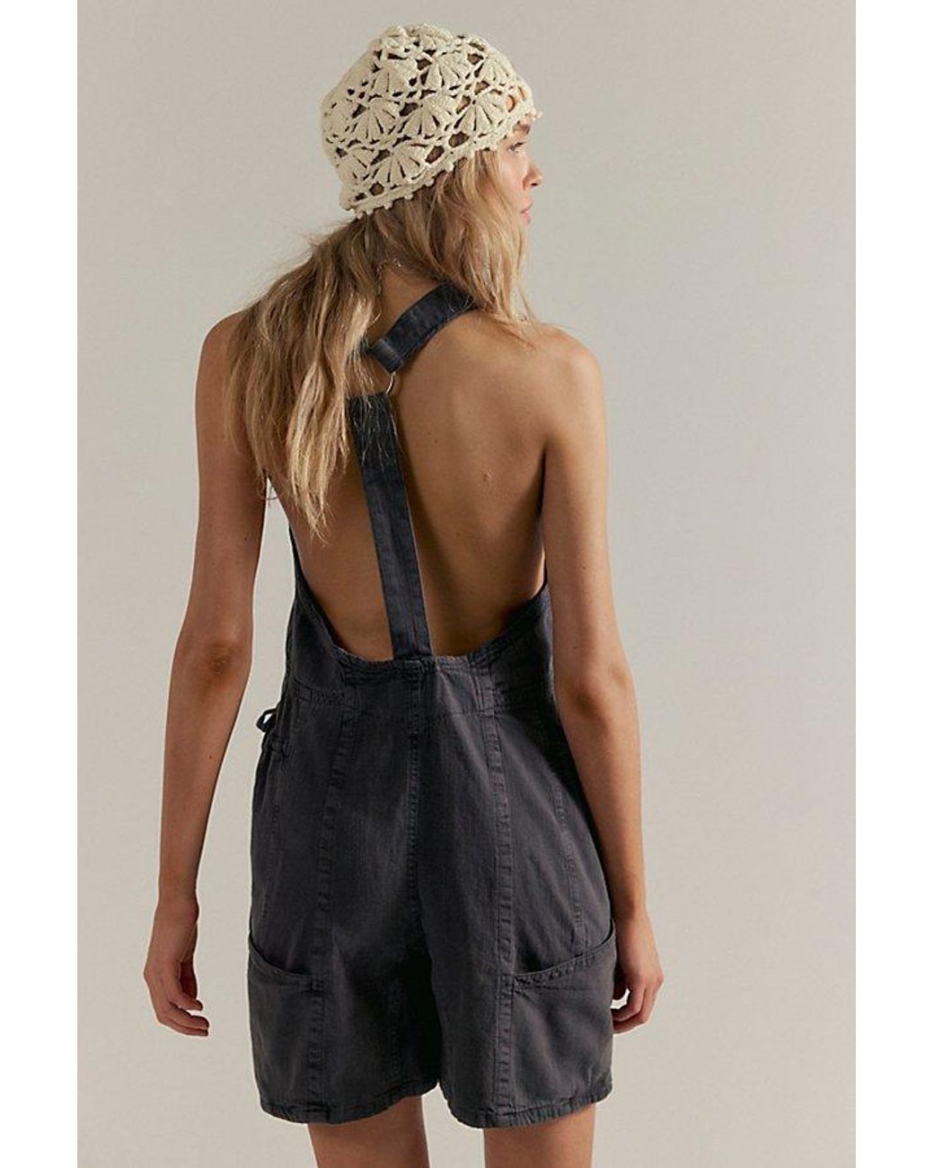 Free People Black Bonanza One-Piece Shortalls