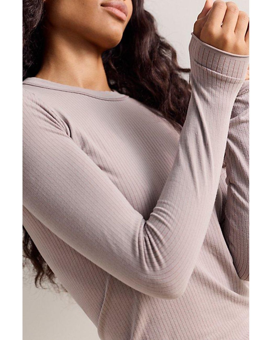 Intimately By Free People Gray So Soft Seamless Modal Long Sleeve By