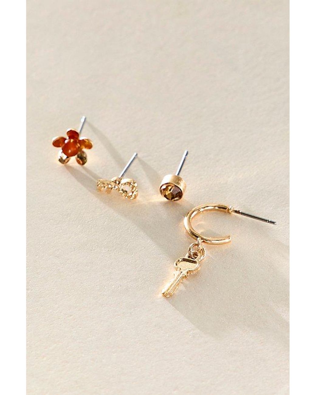Free People Gray Teeny Tiny Mega Stud Earring Set