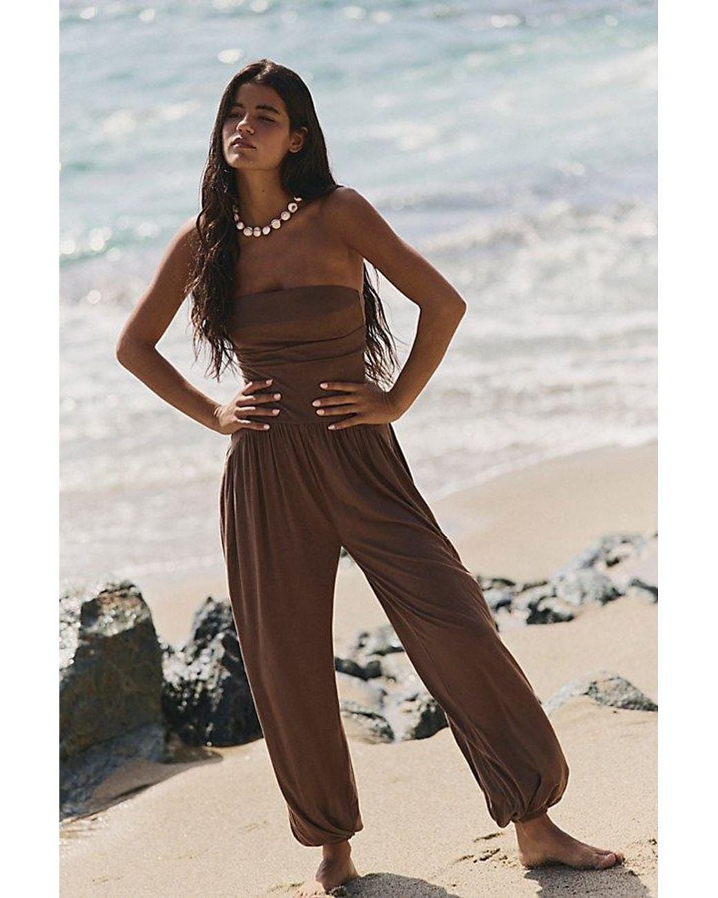 free-est Brown Mora Drop-Waist One-Piece By
