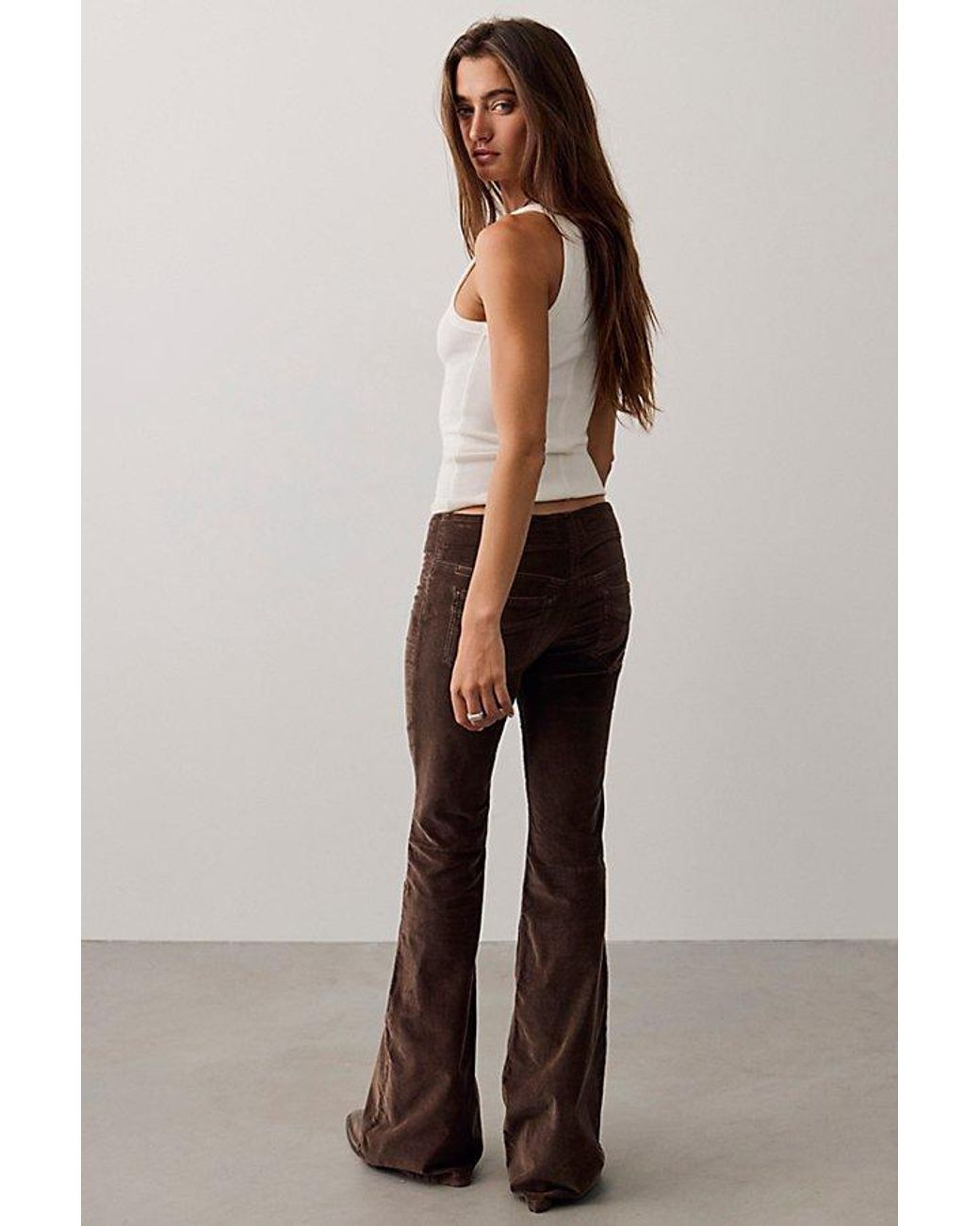 Free People Natural Penny Pull-On Cord Flare Jeans